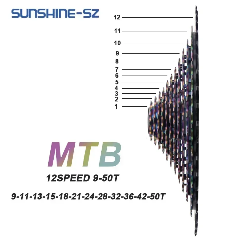 GOLDIX MTB 12-speed 9-50T Cassette11S XD Cable Steel Flywheel 11V Mountain Bike Sprocket Bicycle Parts Suitable