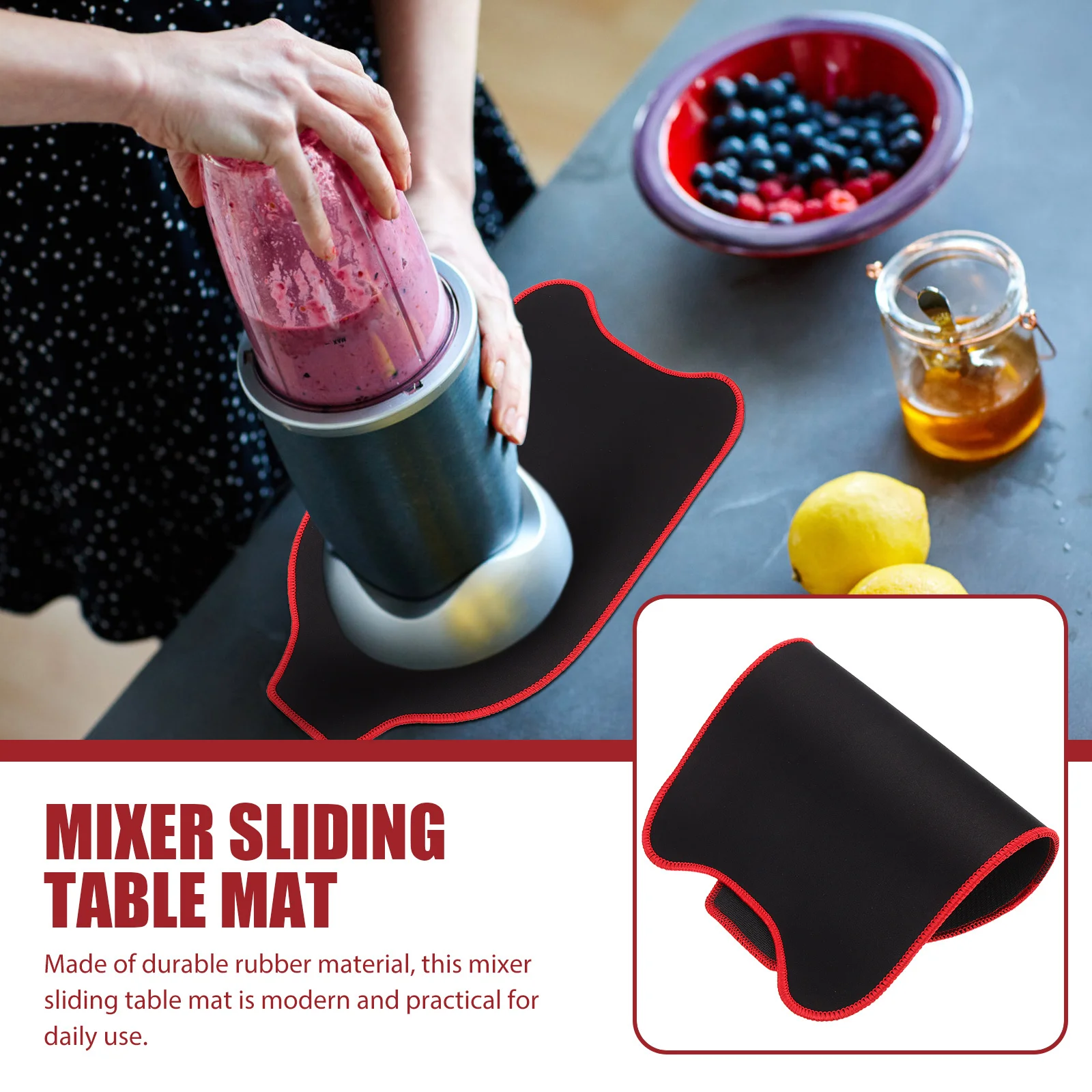 

Premium Mixer Slider Mat Anti-Skid Rubber Mat for Kitchen Appliances Durable Blender Pad Home Supplies Countertop