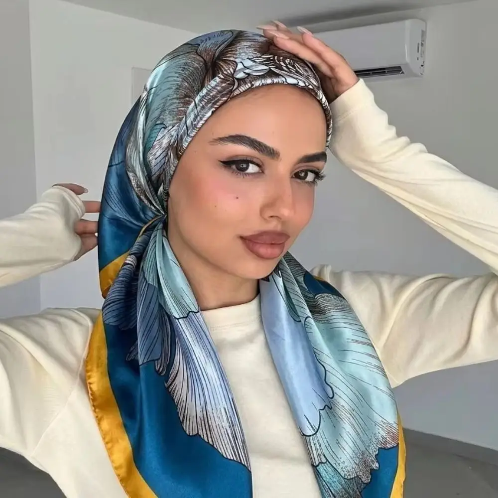 Trendy Stretch Fabric Pre-Tied Turban Fine Knit Lightweight Headscarf Breathable Bonnet Hat Women