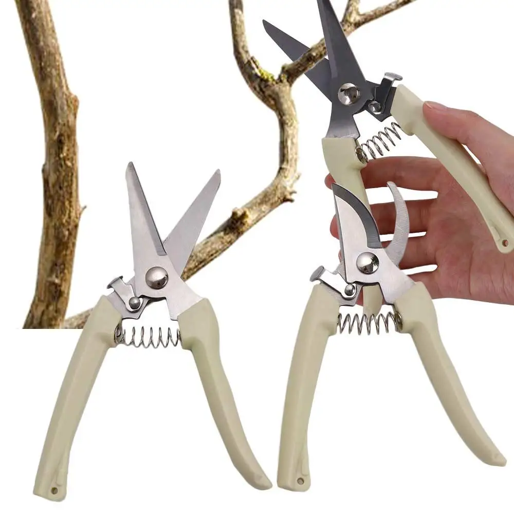 

Beige Quality Spring Sesign Sharp Stainless Steel Comfortable Grip Garden Supplies Branch Shears Grafting Tool Pruning Shears