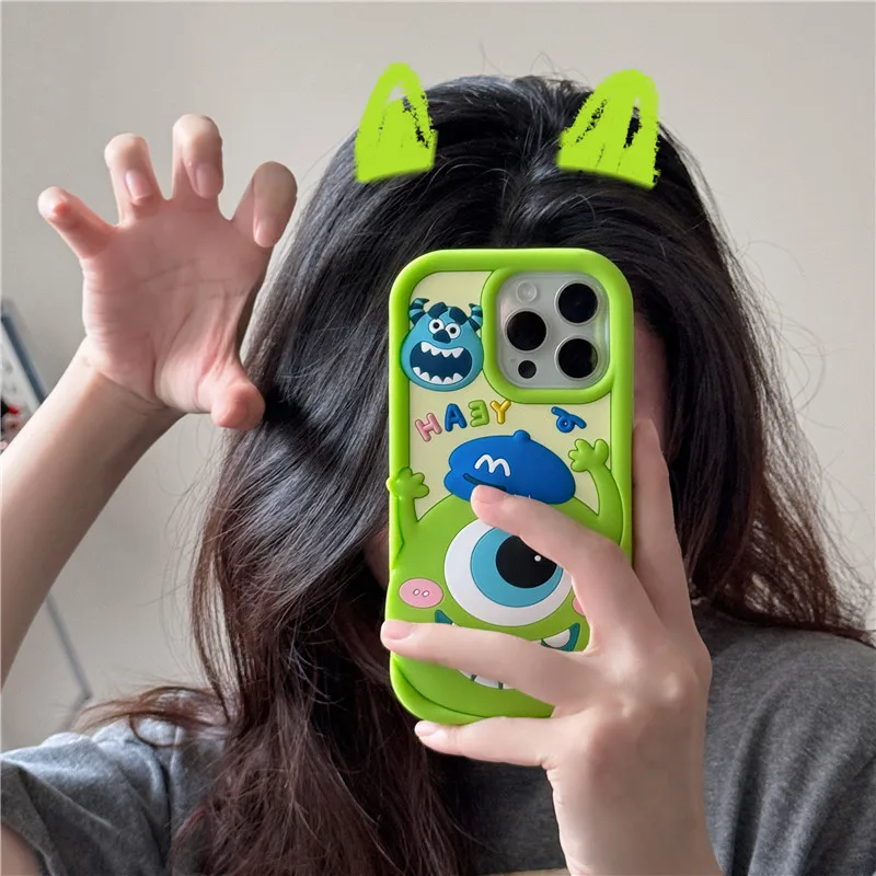 Disney Mike Sulley Monsters Phone Case for iPhone 11 12 13 14 15 Pro Max Soft silicone Alien Cover for iphone11 12pro Funda