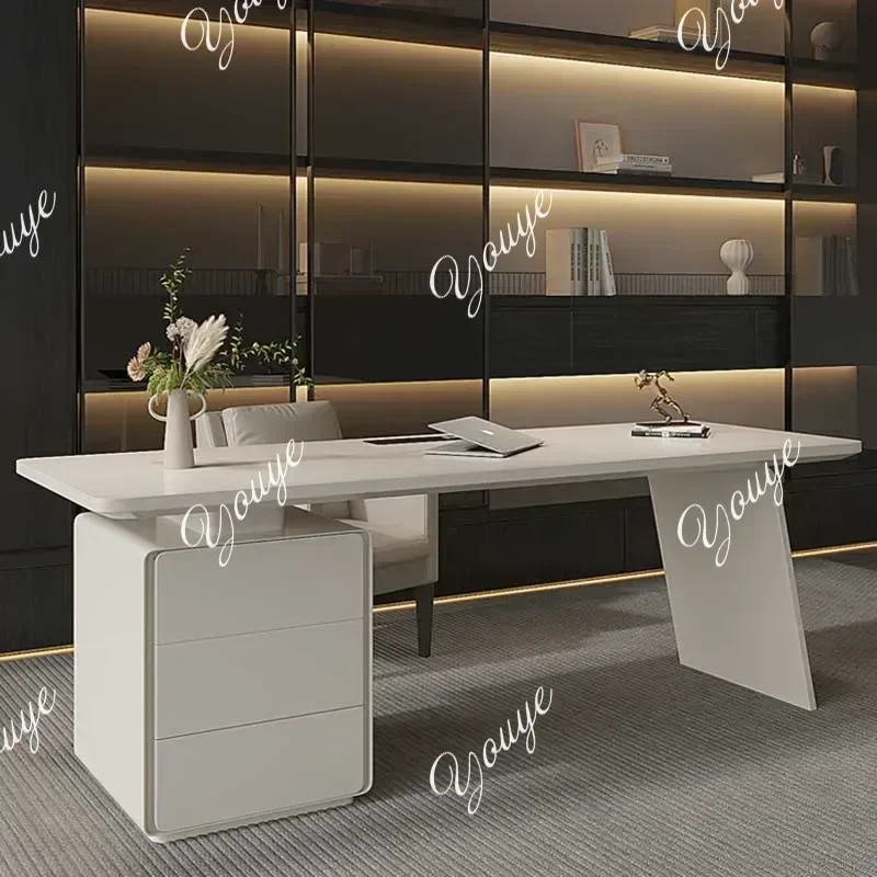 

N49 J White Storage Office Desk Height Bedroom Luxury Gaming Computer Office Desk Study Wooden Home Escritorio Oficina Furniture