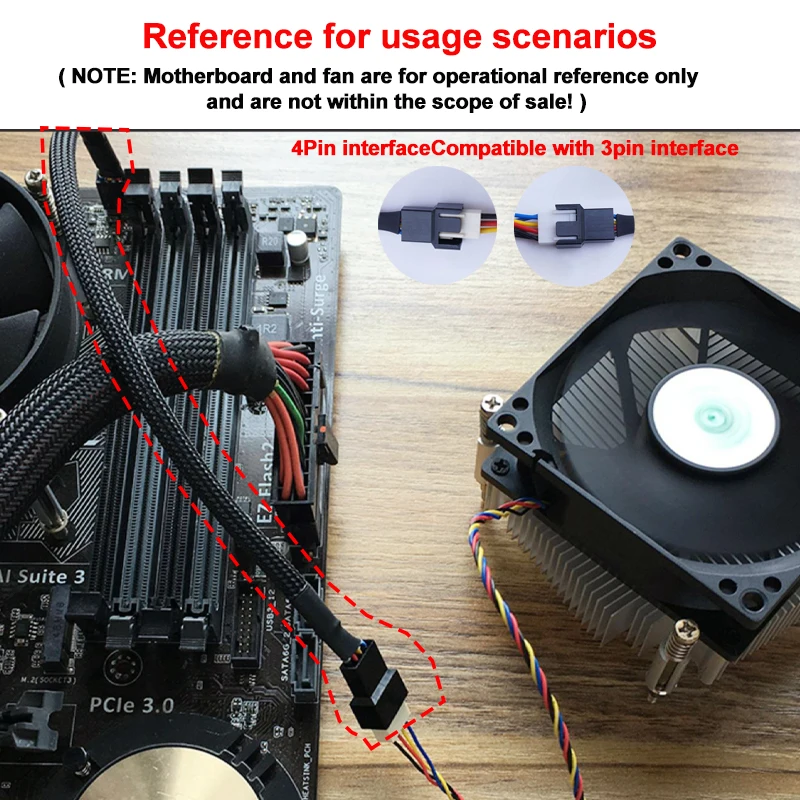1/5/10pcs PWM Extension Cable Mainboard CPU 4 PIN Fan 4P Adapter Cable Computer Case 4 PIN Power Cables Connectors 26cm