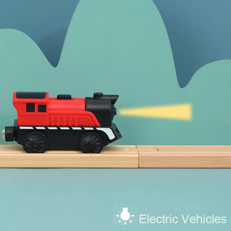 New Style Vintage Electric Locomotive Magnetic Link Compatible With All Kinds Of Wooden Track Kids Toy Gift w02