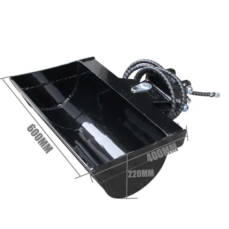 정원, 농장, 도로, 토지 조경, 건설, 정밀용 호스가 있는 1톤 미니 굴삭기용 600mm 경사 버킷 부착물