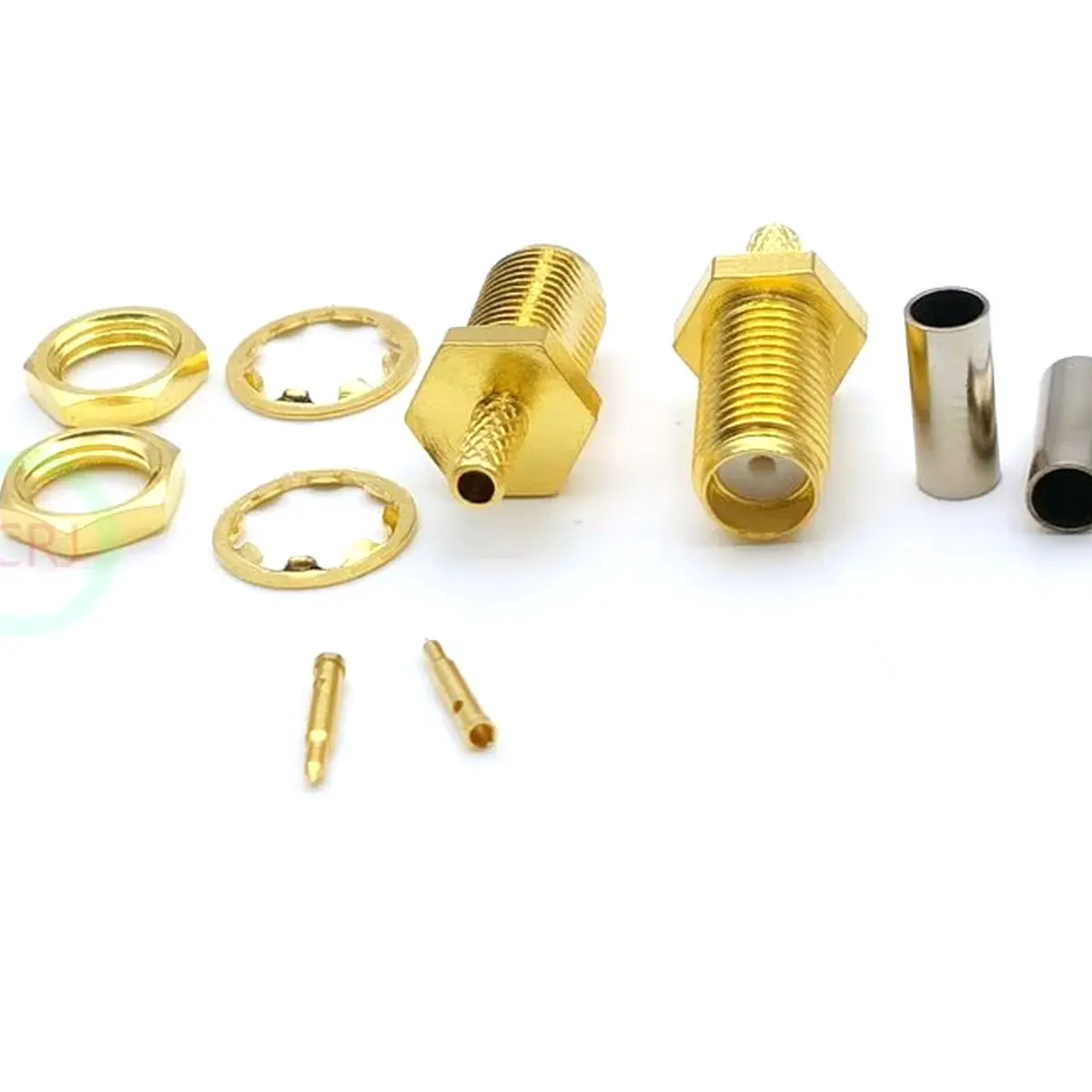 

100PCS/500pcs brass RP SMA Female Crimp adapter for Coaxial RG316 RG174 cable connectors