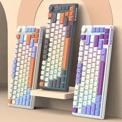 K81 Keyboard Triple Patchwork MDA Ball Cap Wired USB Illuminated Office Gaming PC Notebook 81 Keys Gaming Keyboard