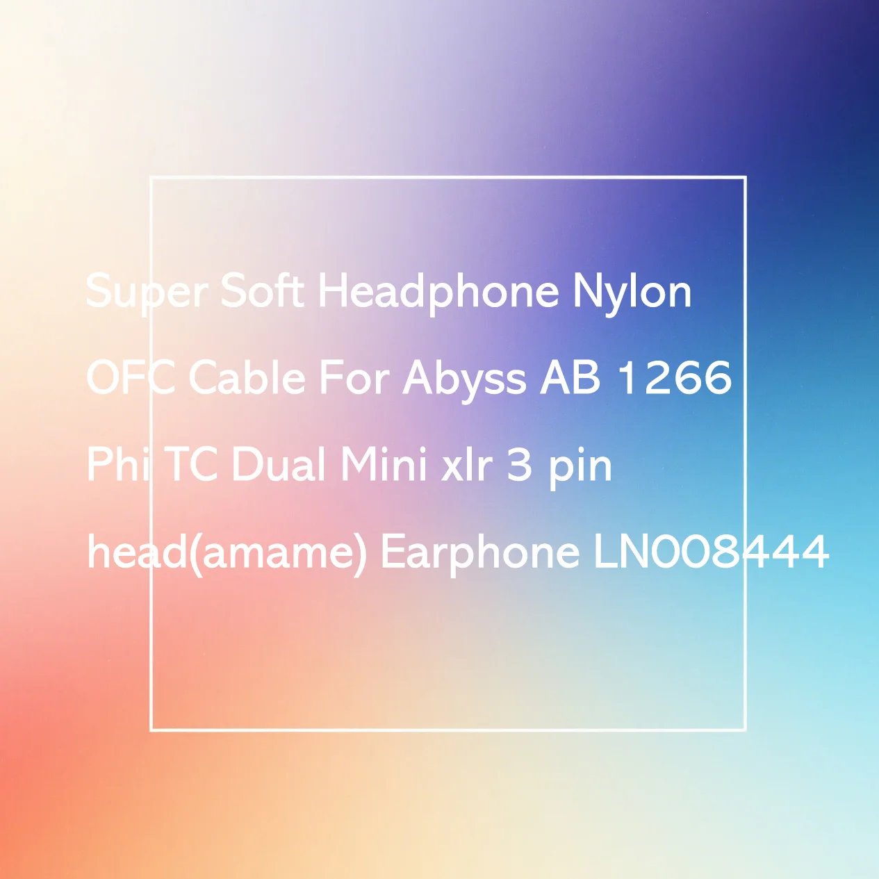 Cabo ofc de nylon super macio para fone de ouvido ab 1266 phi tc dual mini xlr cabeça de 3 pinos (amame) fone de ouvido ln008444