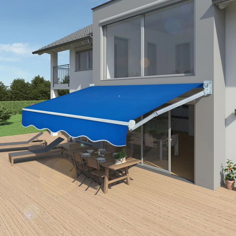 

Wind Resistant Outdoor Folding Arm Awning Sun Shade Aluminum Window Awning Retractable