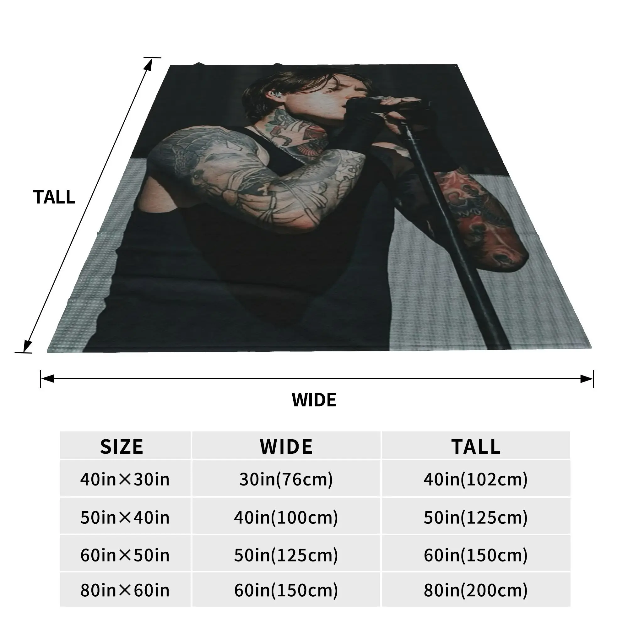 Flannel Throw Blanket Bad Omens Noah Flannel Rock Music Warm Plush Blankets Soft Bedspread for Bed Living room Home Travel Couch
