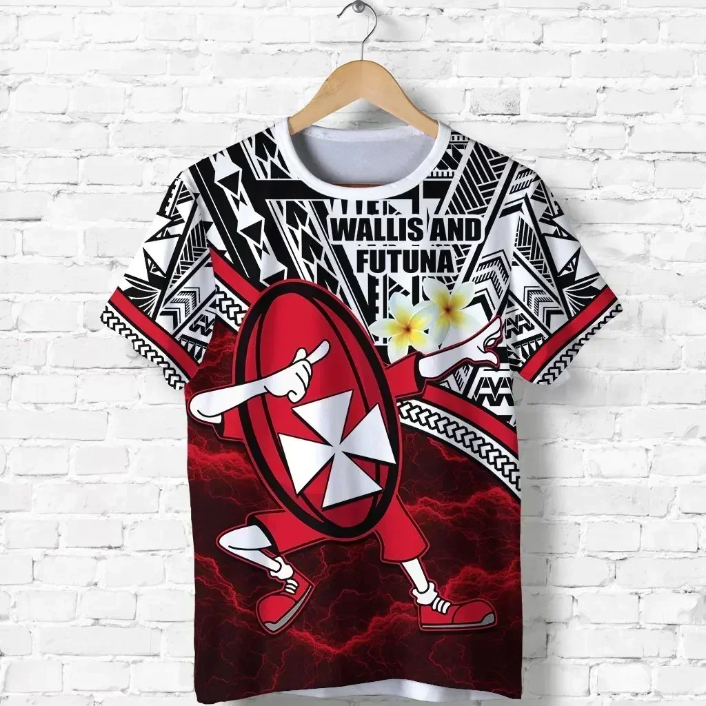 3D Printed Wallis and Futuna Polynesian Rugby T-Shirt Men's Women's Casual Funny Streetwear Short Summer Style 1