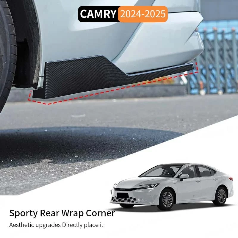 

For Toyota Camry 2024-2025 Retrofit Car Rear Bumper Lip Diffuser Splitter Scratch Protector Rear Corner Rear Llip Spoiler