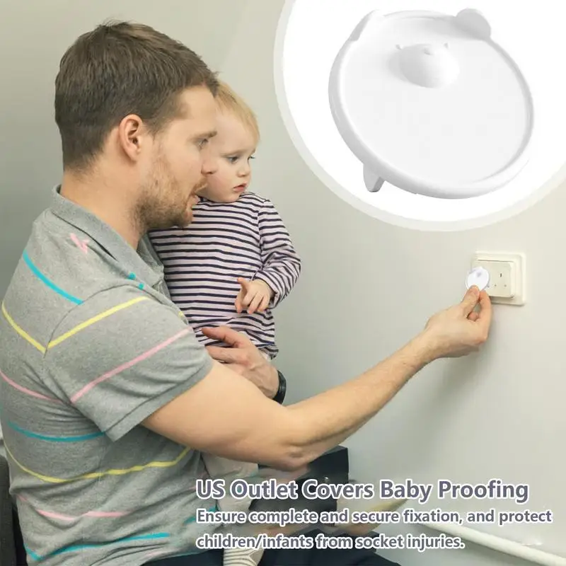 Capas de plugue para prova infantil, protetores de choque elétrico, Outlet Safety, Plug Socket Caps, Shock Guard para US 3-Prong Outlets