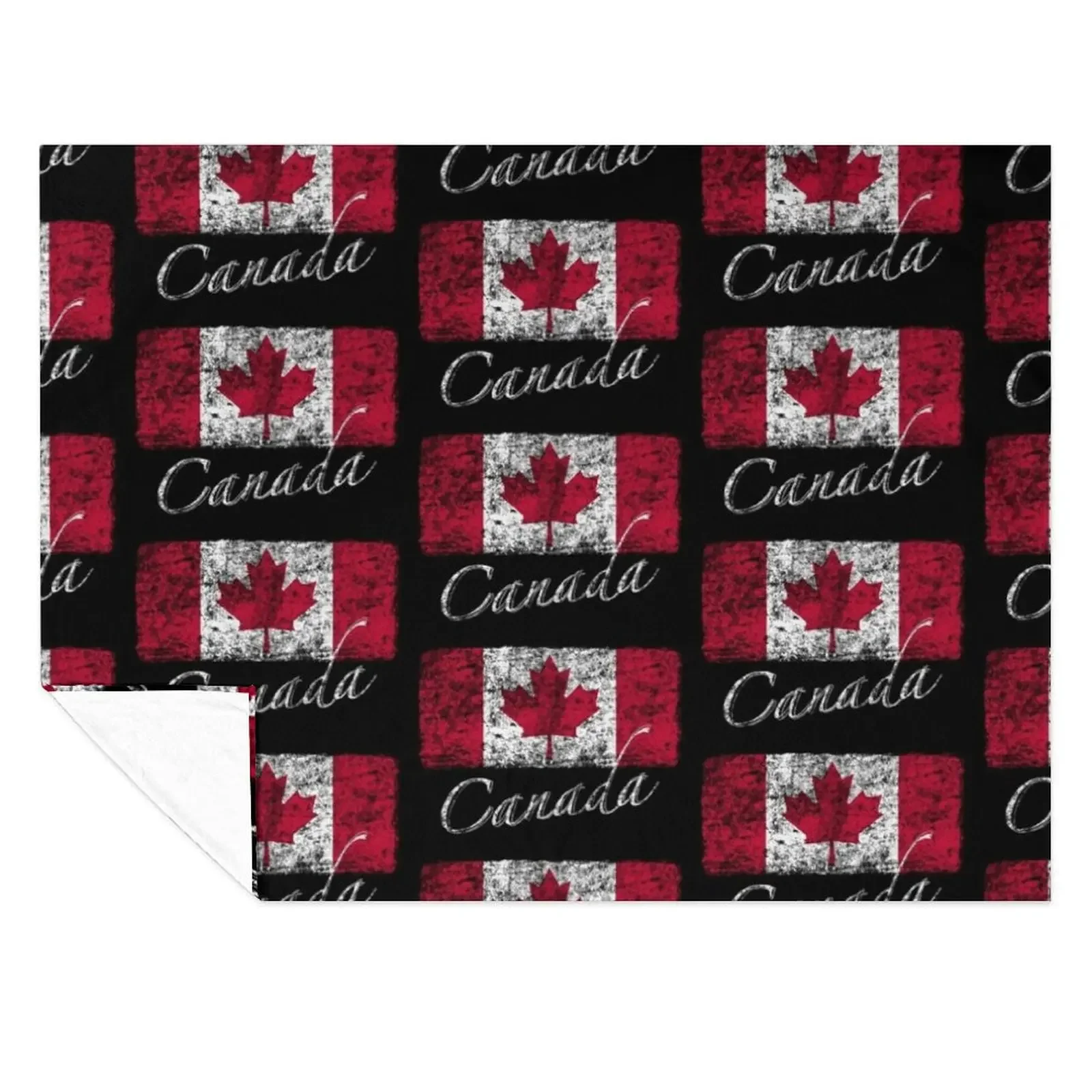 

Vintage Canadian flag design Throw Blanket for babies warm for winter Custom funny gift Blankets