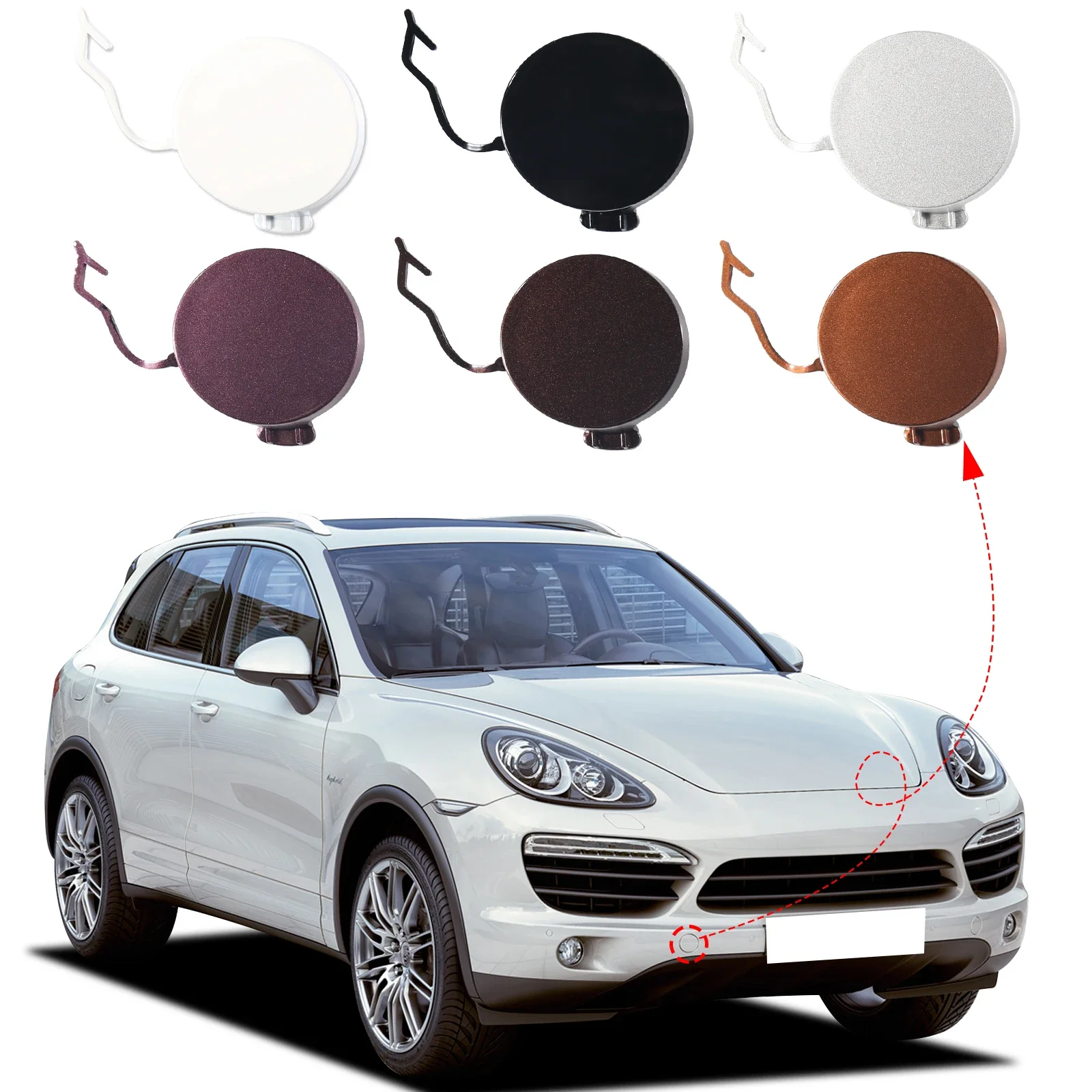 

Поп-защита фаркопа переднего бампера, крышка буксировочного крюка для Porsche Cayenne 2011 2012 2013 2014, крышка прицепа 95850515600