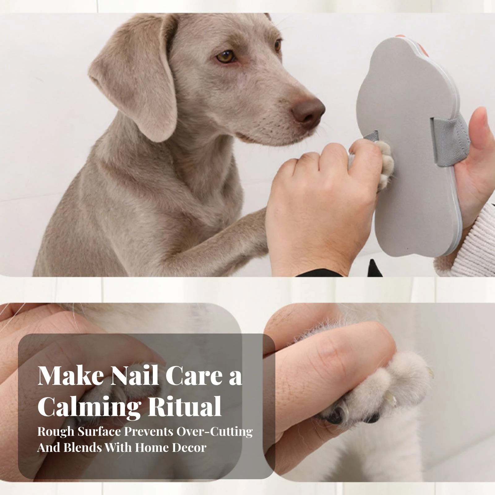 Dog Nail Scratch Board with Hand Strap Quiet Nail Grinding Board with Hand Straps Grooming Tool Silent Pet Supply Coarse