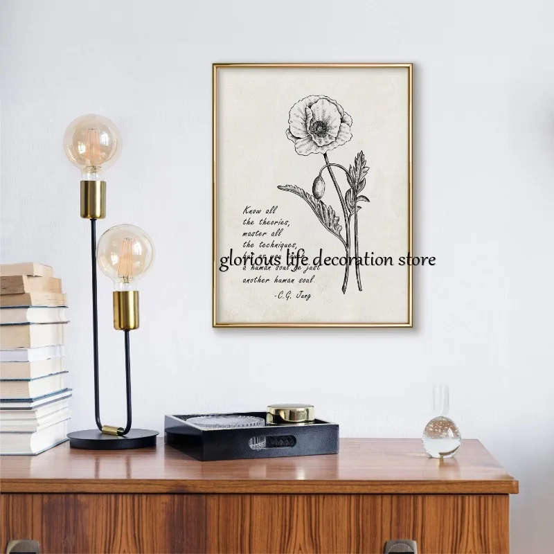 Brene Brown, Carl Jung Psychology Quotes Poster Vintage Mental Health Canvas Printing Wall Art Picture Therapy Office Decor