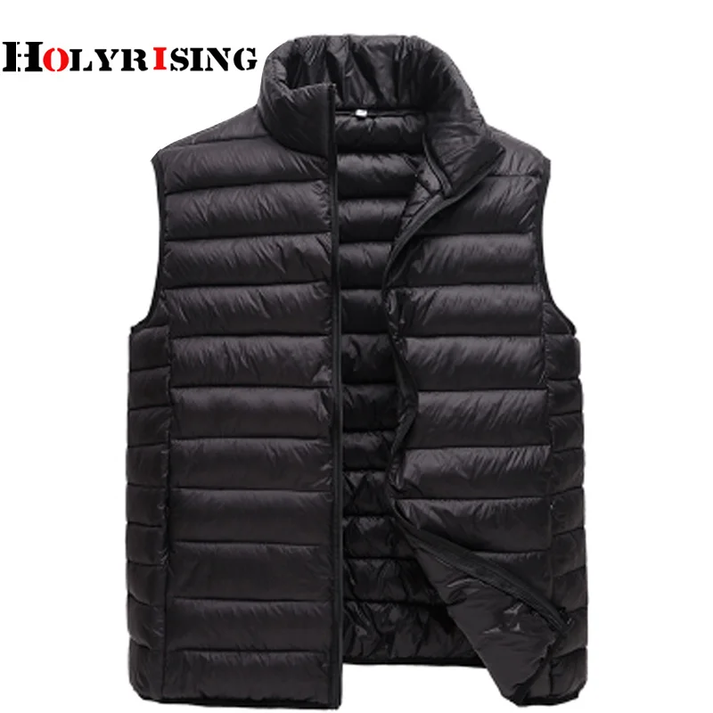 Holyrising Men Vest winter parka Sleeveless Casual Coats Male Cotton-Padded vest Ultralight Mens Windproof Warm Waistcoat 18376