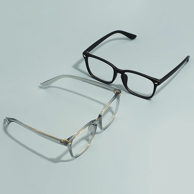 Men Women Classic Rectangular Spectacles TR90 Plastic Lightweight Full Rim Transparent Glasses Frame For Prescription Lenses