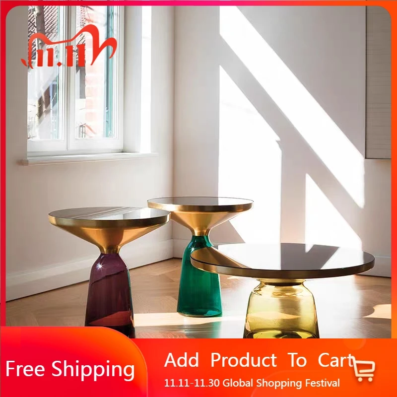 

Plastic Round Coffee Table Aesthetic Standing Living Room Clear Simple Coffee Table Designer Modern Meubles Patio Furniture