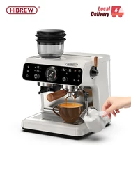 HiBREW Dual Thermoblocks Barista Pro Espresso Machine Built-in Grinder One-touch Americano for Cafe Hotel Restaurant H7B