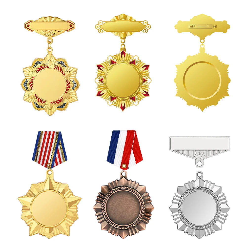 Blank Badge Custom School Class Badge Medals Company Excellent Staff Volunteer Badges Army Medal Insignia Souvenir Gift