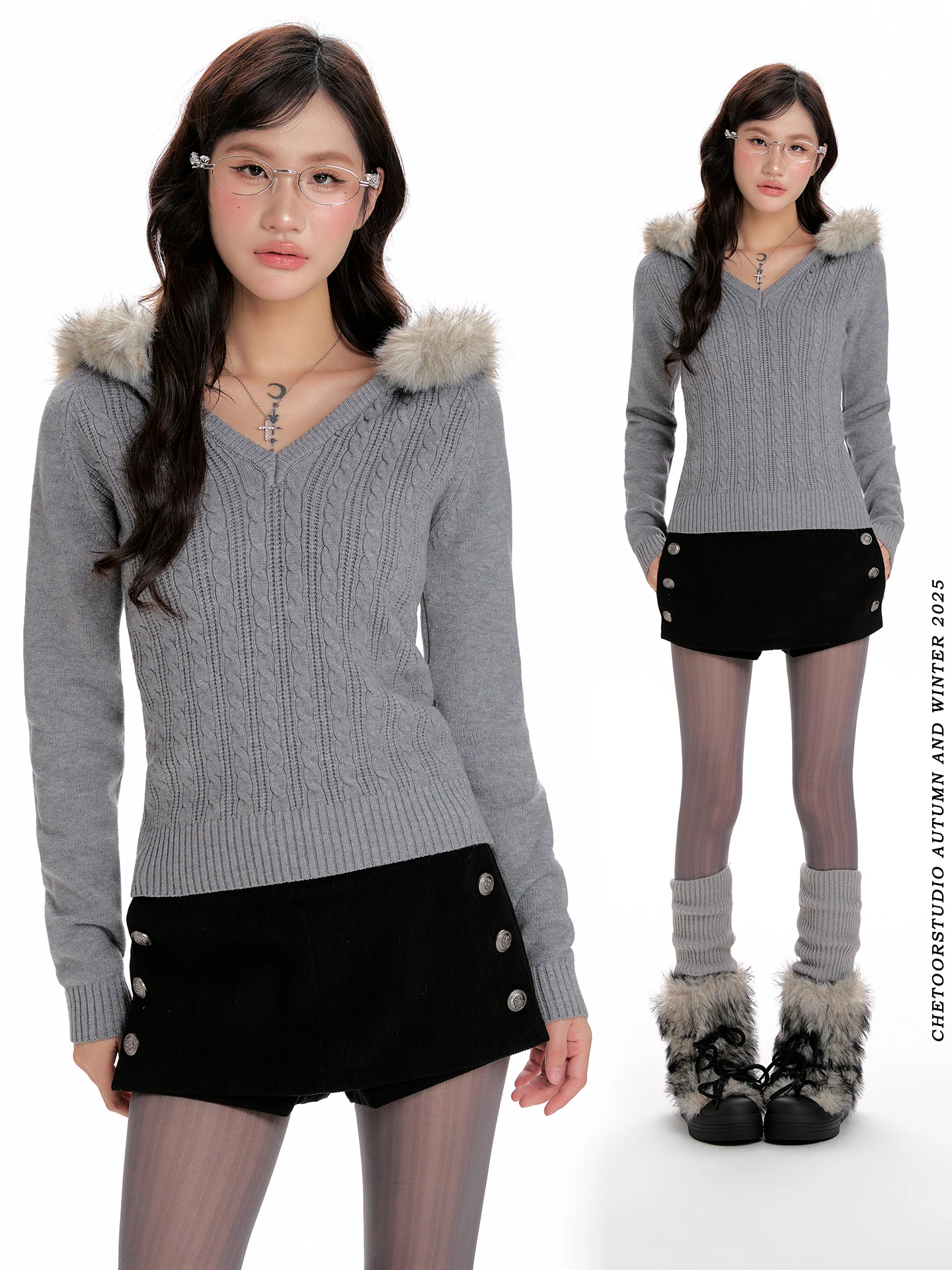 

Женский вязаный свитер с V-образным вырезом, осенне-зимний, облегающий, для ношения под одеждой, маленький размер, повседневный модный вязаный топ