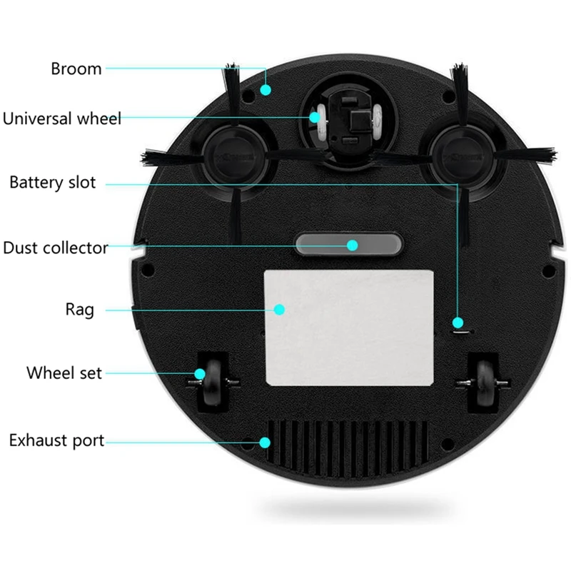 Robotic Vacuum Intelligent Low Noise Floor Sweeper Dust Catcher Carpet Cleaner