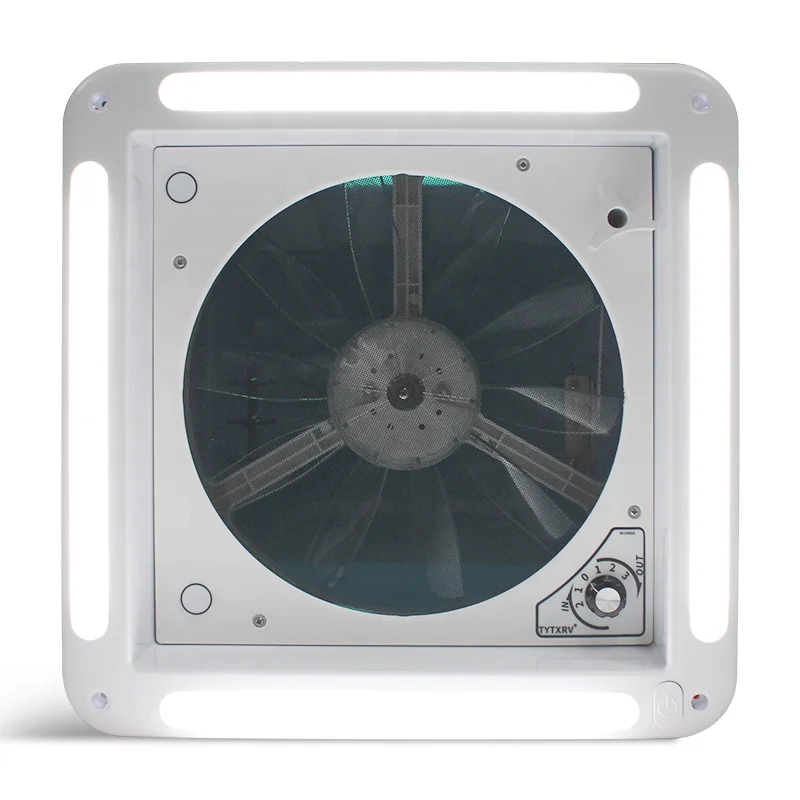 TYTXRV CE Certified 14'' 12V RV Roof Vent with LED Light 3 Speeds Adjustable Manual Control Caravan Skylight Exhaust RV Vent Fan view 4