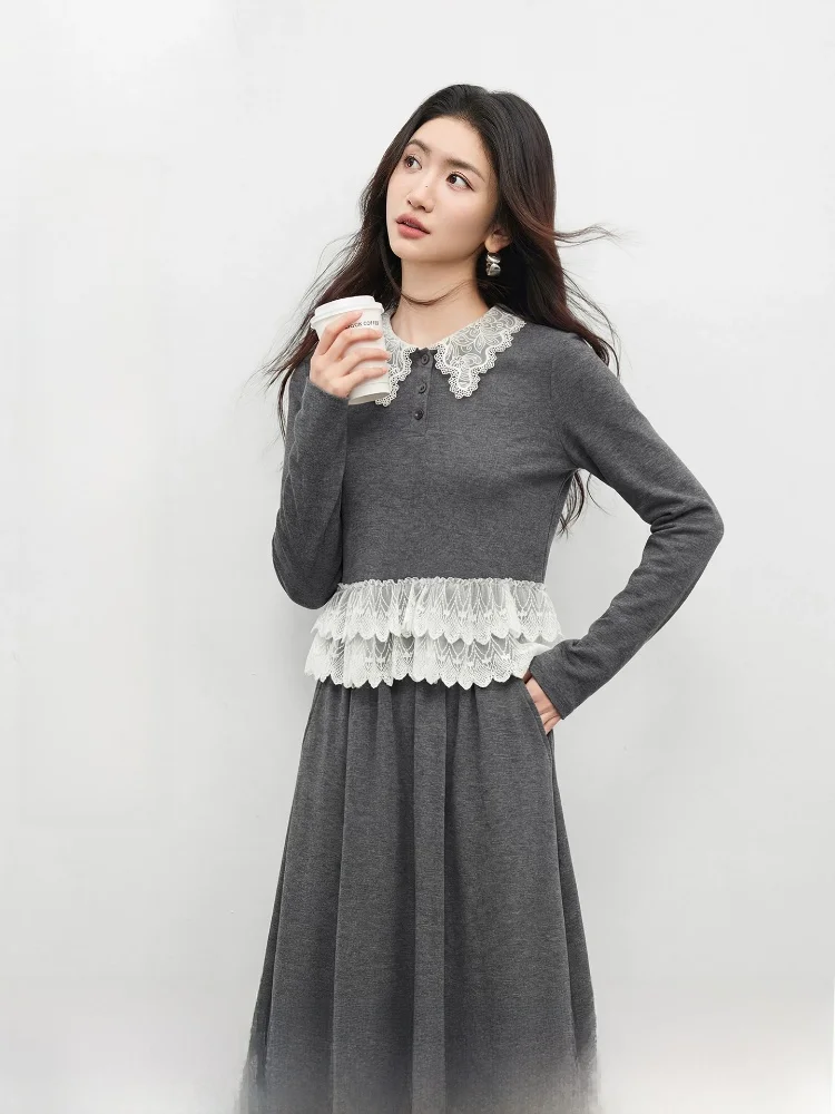 

Spring 2026 Women's Elegant Style Two-Piece Set with Pleated Skirt And Zipper High Waist Slit Loose Fit Long Sleeve Top