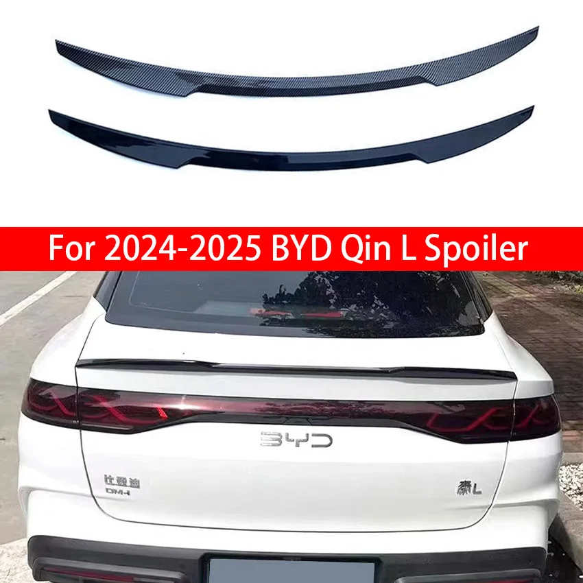 

For 2024-2025 BYD Qin L Rear Trunk Lid Boot Ducktail Lip Spoiler Wings Car Black Carbon Exterior Tuning Accessorie Part