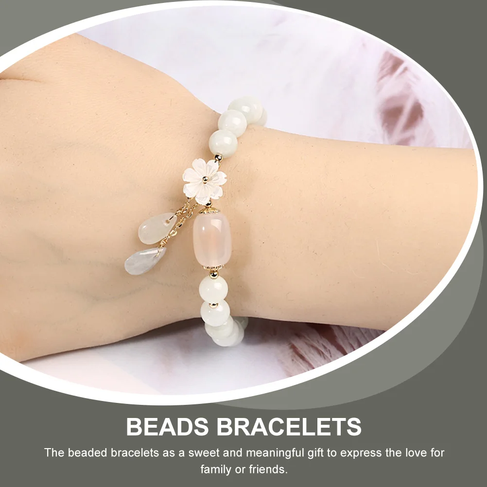 

Jade Bracelet for Women Gemstone Beaded Bangle Elastic Wristband Jewelry Gift Stone