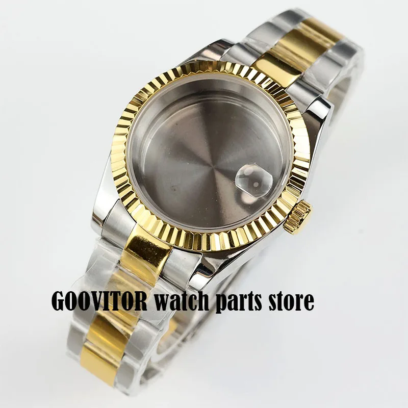 36mm 39mm nh35 watch case and oyster bracelet sapphire stainless steel for datejust NH35 NH36 movement 28.5mm dial waterproof