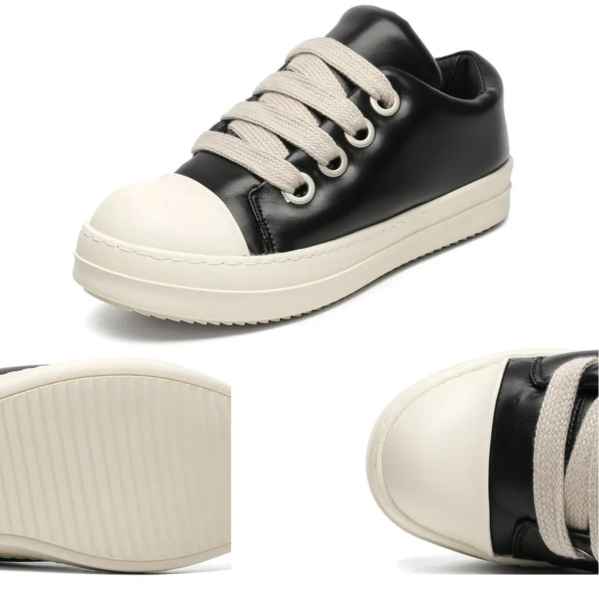 

Fashionable loafers with soft soles and simple thick laces, casual shoes, simple couple shoes
