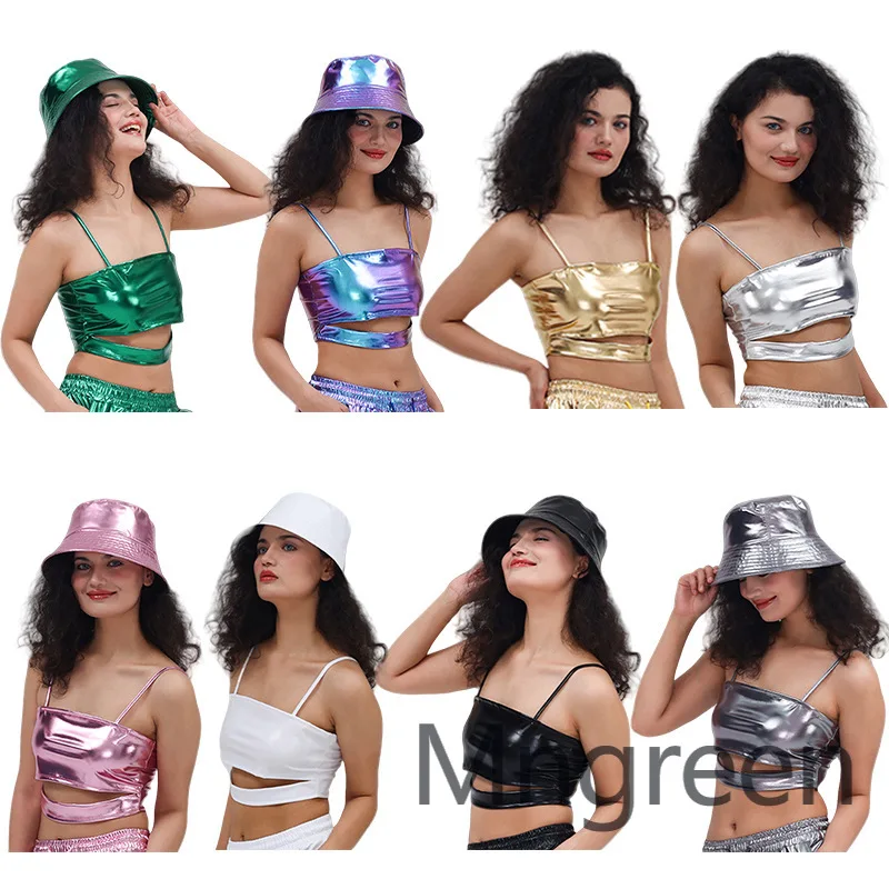 

2025 new European and American sweet sister sequined women's clothing metal sling vest music festival party event performance cl