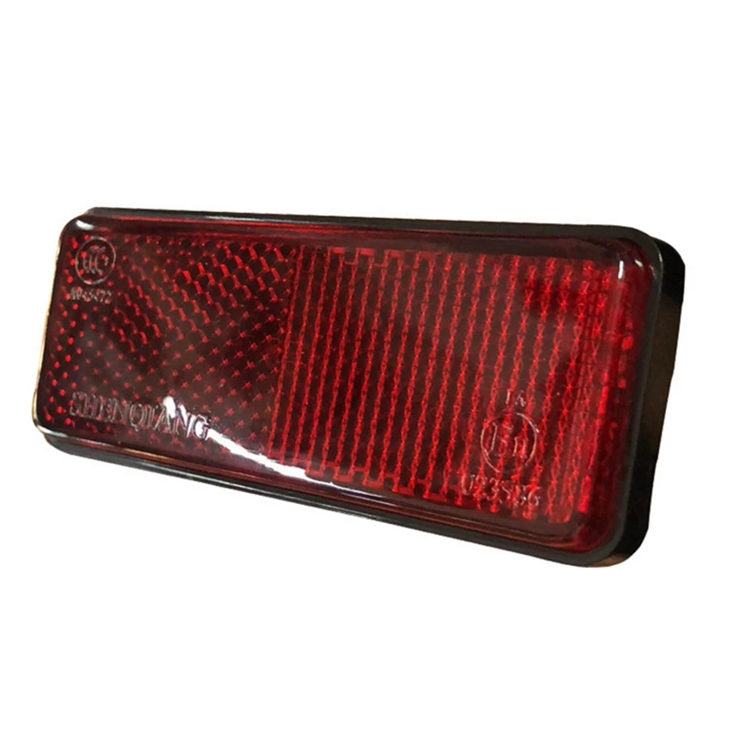2X Red Light Rear Motorbike Quad Scooter Bike Reflector Number Plate Rectangle Reflector For Kawasaki Yamaha image 4