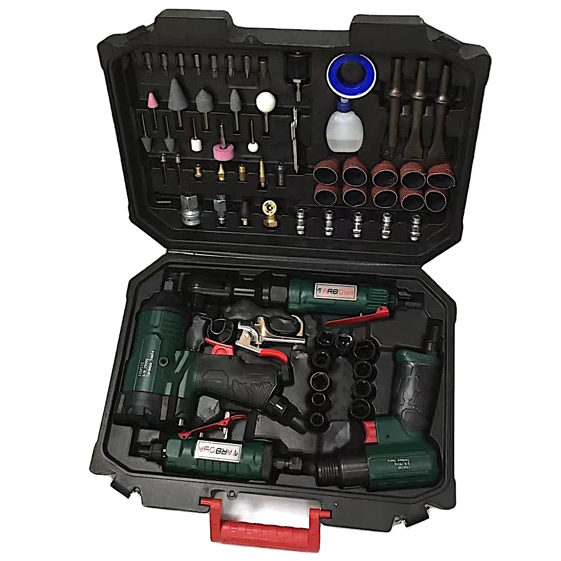 This kit has it all! Pneumatic Tool and Accessaries 71 pieces Impact Screwdriver Chisel Ratchet Screwdriver Air Blow gun