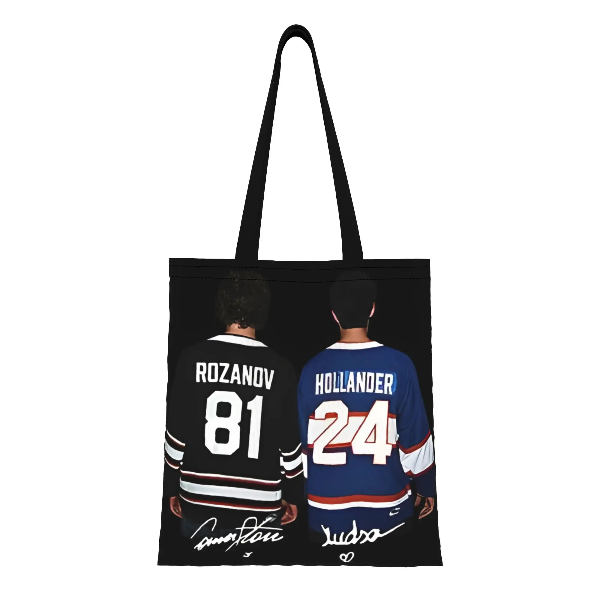 

ita bag back to school Large Capacity Hollander Rozanov Hockey Connor Storrie Together Canvas Tote Bag Foldable Chic Pattern