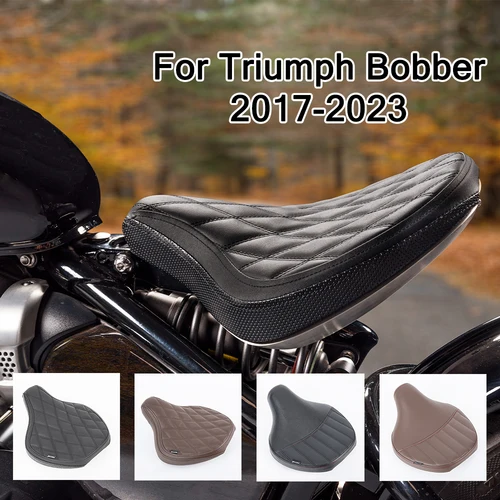 Para Triumph Bonnevill Bobber 2017-2024, accesorios para motocicleta, funda de asiento individual para conductor delantero Vintage, cojines de capó 2022 2021