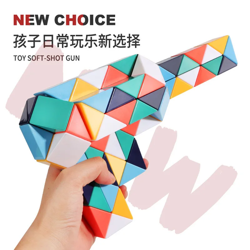 Multi Segments Magic Snake Cube 24/48 Sections Foldable Deformable Magic Ruler DIY Shaping Brain Training Desktop Puzzle Toy