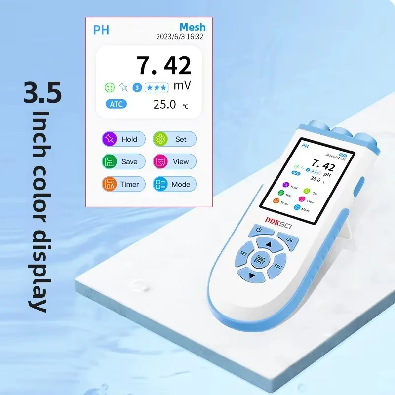 COOFULLL Portable PH10 Laboratory Water Quality Tester pH Dissolved Oxygen Electrical Conductivity TDS 0-100g/L Temperature