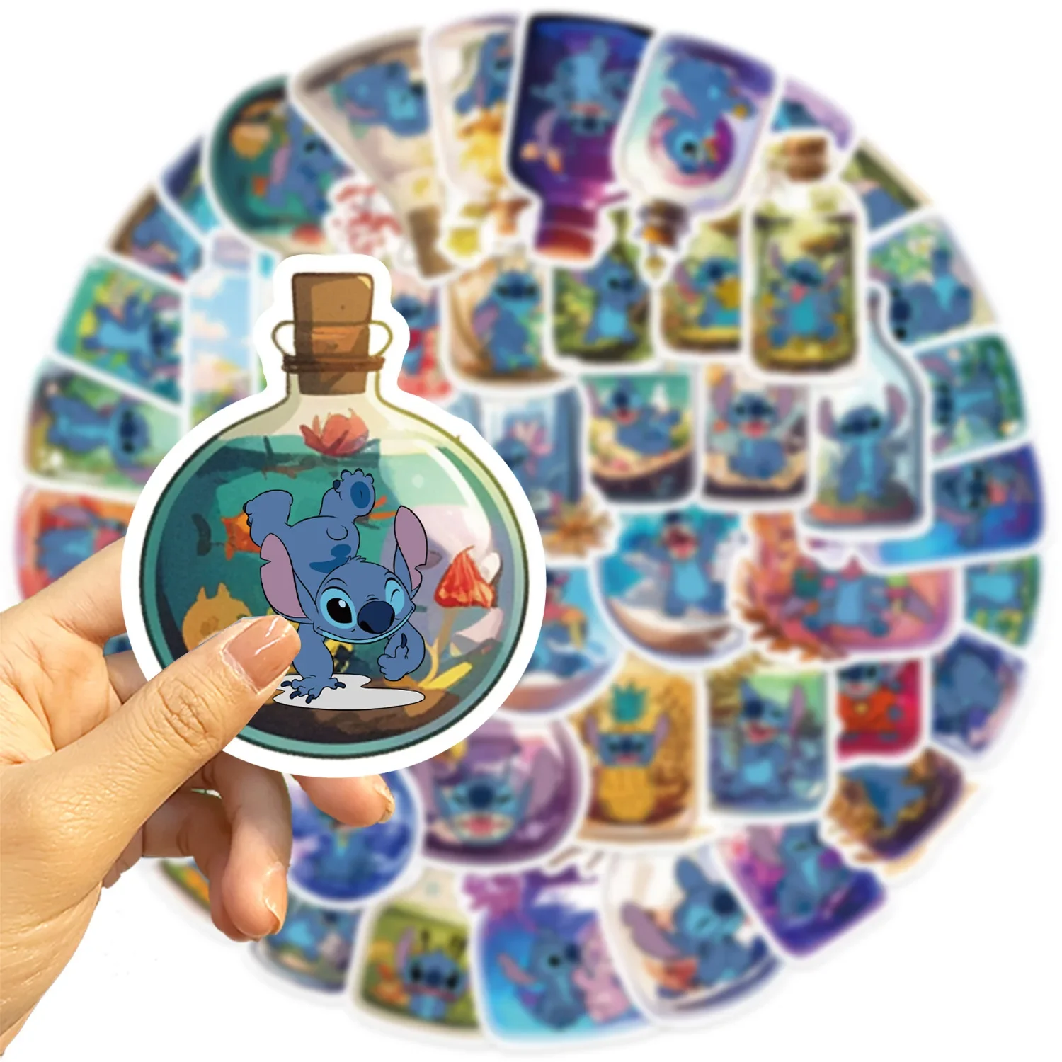 

50pcs Disney Lilo Stitch Cute Stickers Decals Laptop Phone Suitcase Fridge Diary Decoration Cartoon Sticker Kids Toys