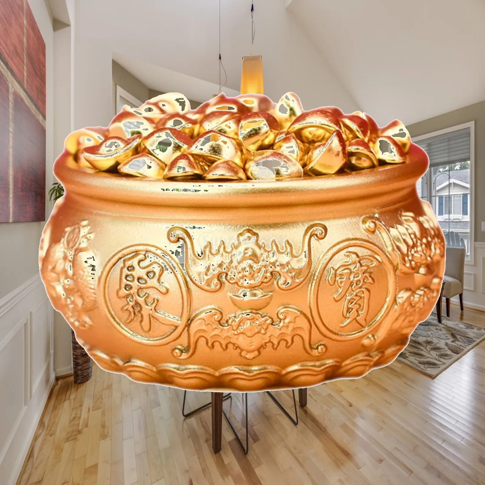 Chinese Treasure Bowl with Mini Yuan Bao Collection New Year Supplies