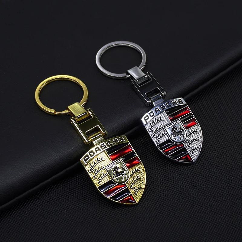 Chaveiro com emblema de carro, pingente de corrente, presente para porsche 918 911 718 taycan panamera cayenne boxster cayman, acessórios de estilo