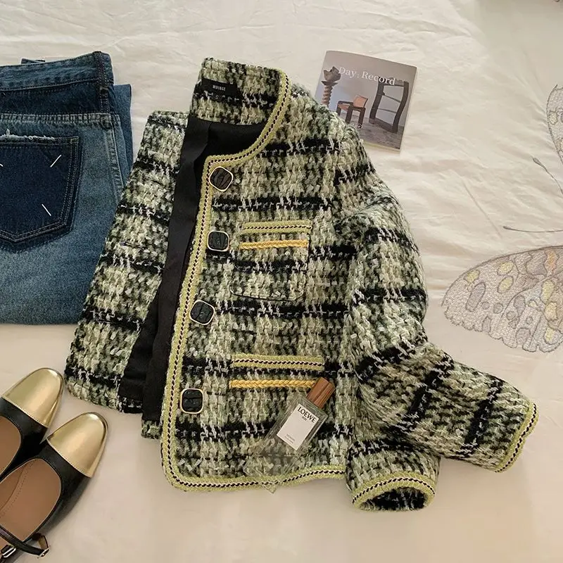 

Fragrant Hand Woven Short Coat Women's Autumn 2022 New Fashion Celebrity Tweed Jacket