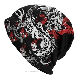 Cappelli cofano uomo donna cappello sottile drago Kanji testo cinese sfondo autunno primavera berretto caldo Hip Hop Skullies berretti berretti