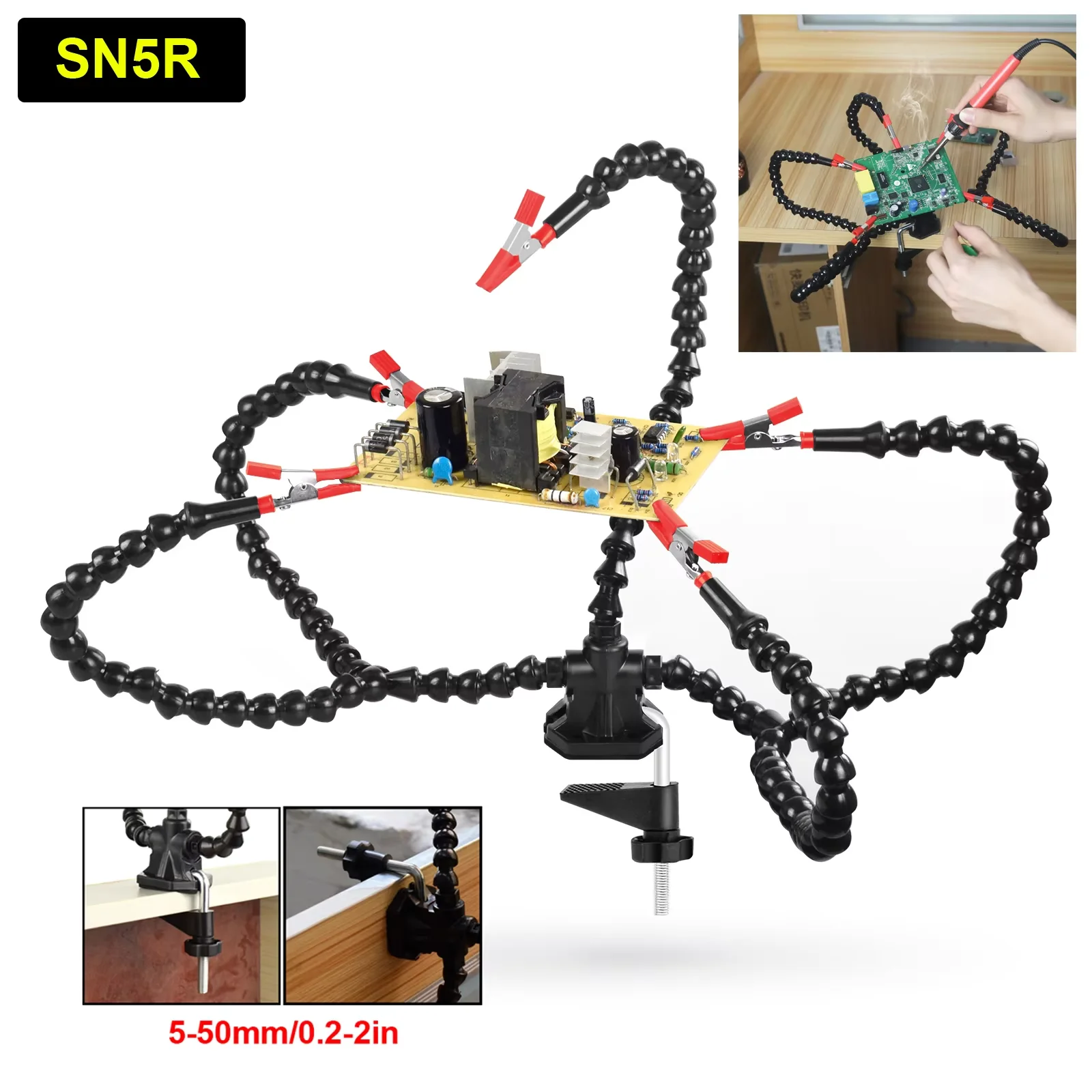 Newacalox multi solda ajudando ferramenta de mão clipe de mesa terceira mão suporte de solda pcb titular braço flexível ferramenta de solda