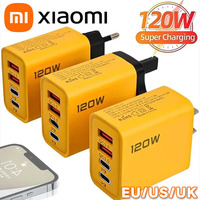 Xiaomi 120W Fast Charging 4 Ports  Phone Charger QC3.0 USB Type C Chargers Dual PD Wall Adapter EU/US/UK Plug for iPhone Xiaomi