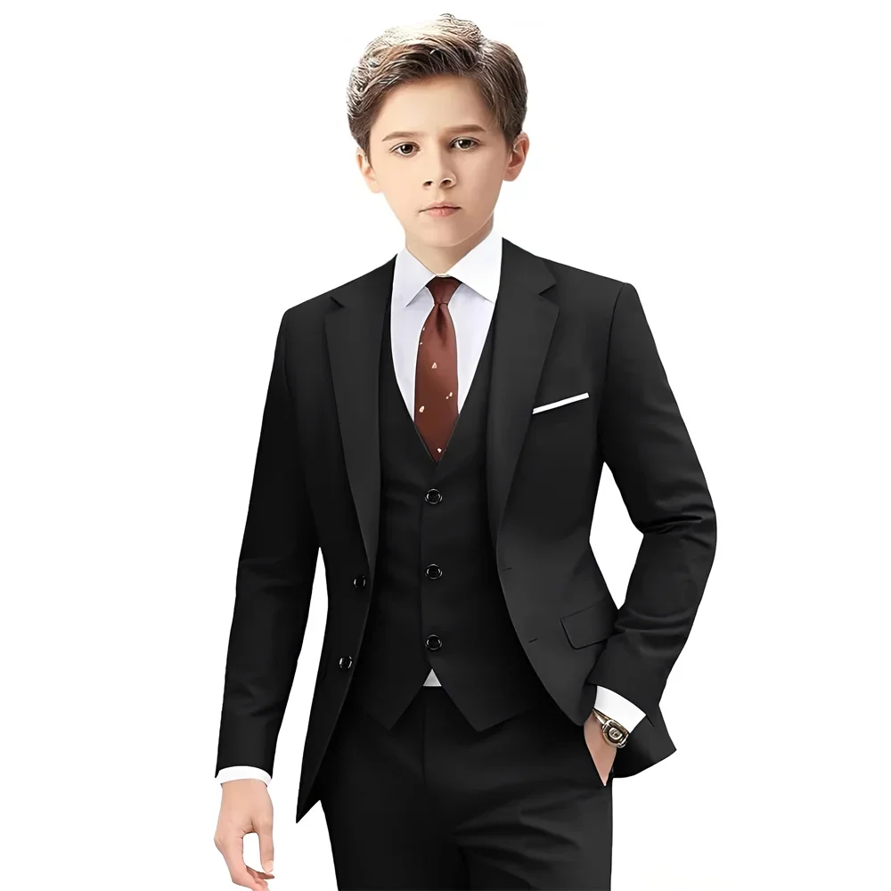 

Костюмы для мальчика Блейзер Брюки Жилет Slim Fit Формальное платье Экипировка Однобортный Блейзер Жилет Брюки Детские смокинги От 2 до 16 лет