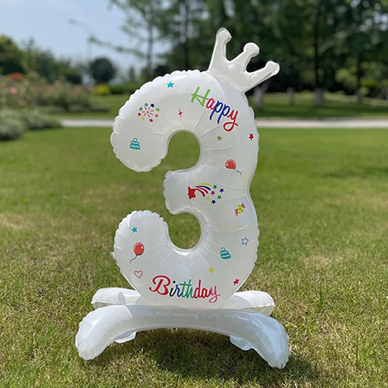 32inches Birthday Anniversary Balloons 123 Year Crown Number Balloon Baby Shower Birthday Party Decoration For Kids Adult Globos